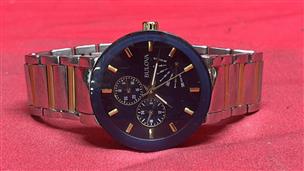 Bulova Men s Watch 98C123 Quartz Blue Dial 40mm Two Tone Stainless Steel Very Good Sooner State Pawn LLC Oklahoma City OK